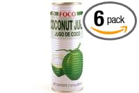 FOCO Coconut Juice with Meat (Jugo De Coco) - 17.6 Fl Oz [Pack of 6]