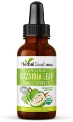 Herbal Goodness Organic Soursop Graviola Leaf Extract 1oz – 15X Concentrated Guanabana Liquid Tincture | USDA Organic &amp Kosher Certified | Supports Cell and Immune Wellness | Soursop Bitters Liqui