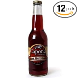 CAPONE Black Cherry Soda - 12 Ounce Bottles (Pack of 12)
