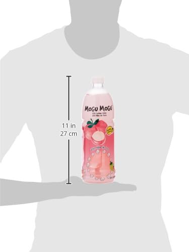 Mogu Mogu Lychee Juice with 25% Nata De Coco 33.8 Fl Oz (Pack of 12)