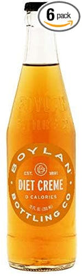 Boylan Bottling Pure Cane Sugar Soda Pop Diet Cream Soda 12 oz Glass Bottles (Pack of 6)