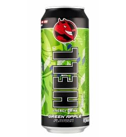 HELLGREEN APPLE Energy Drink | +20% More Caffeine | Vitamins B2 B3 B6 B12 C &amp D | No Preservatives | Environmentally Friendly Packaging | 12 x 500 ml | Compatible with HELL Energy