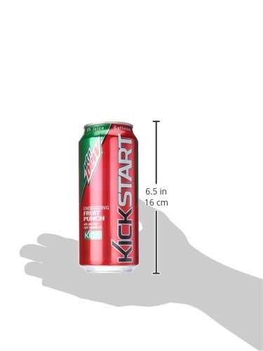 Mountain Dew Kickstart Sparkling Juice Beverage Fruit Punch 16 Ounce (Pack of 4)