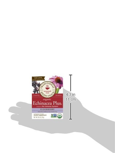 Traditional Medicinals Tea Organic Echinacea Plus Elderberry Boosts the Immune System 96 Tea Bags (6 Pack)