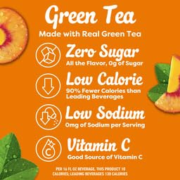 Crystal Light On The Go Peach Mango Green Tea Drink Mix 10-Packet Box (Pack of 8)