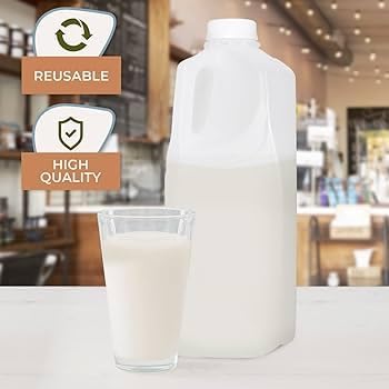 Half Gallon Jugs Bottles (Pack Of 12 x 64 Oz) with Tamper Evident White Screw Caps – Great for Homemade Juices Milk Smoothies Tea and Other Beverages - Food Grade BPA Free