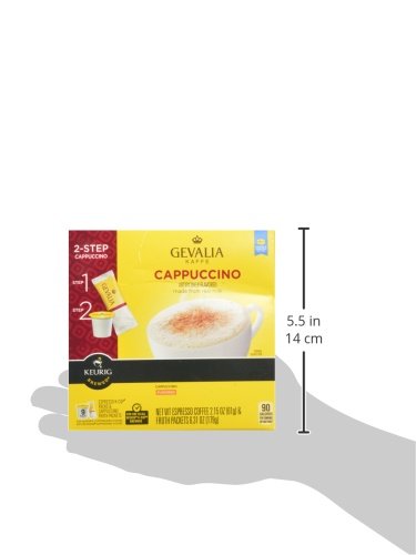 Gevalia Cappuccino K-CUP Pods and Froth Packets 9 Count (Pack of 6)