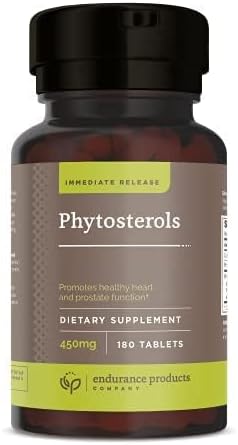 Endurance Products ENDUR - Phytosterols Plant Sterols Complex - 450 mg - Heart &amp Healthy Cholesterol Support Prostate Health &amp Urinary Comfort Support - High-Potency - 180 Tablets