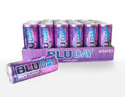 Blu Day Energy Drink - Grape Flavor | 24-Pack of Healthy Energy Drinks | Low Sugar Antioxidant-Rich Caffeinated Refreshment (8.4 fl oz Cans)