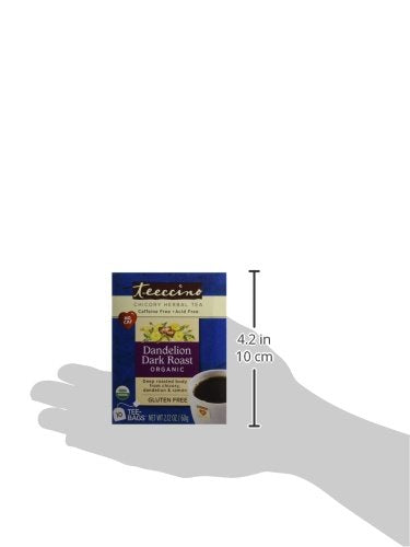 Teeccino Dandelion Tea – Dark Roast Roasted Herbal Tea | Organic Roasted Dandelion Root | Prebiotic | Caffeine Free | Gluten Free Acid Free Coffee Alternative 10 Tea Bags (Pack of 6)