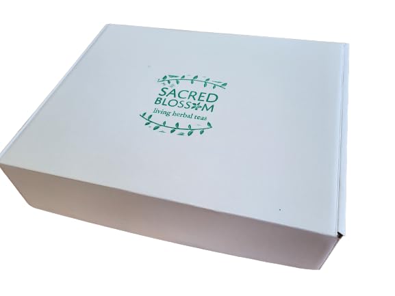 Sacred Blossom Farm Herbal Tea | Box of Flavor Set | 4 Top Selling Flavors | Farm Direct | Loose Leaf Tea | All Natural &amp Sustainably Grown in USA | Caffeine Free | 100+ Servings