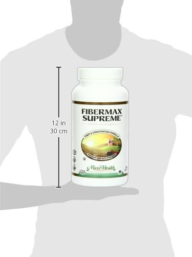 Maxi Health Fibermax Supreme – Fiber Capsules for Gentle Digestive and Gut Support – Vegetarian Psyllium Husk Capsules – Kosher Fiber Supplement for Men and Women (180 Count)