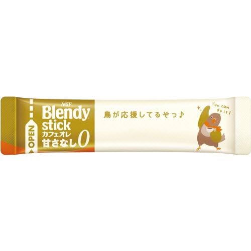 Japanese Instant Coffee – Blendy Stick Café au Lait Unsweetened 100 Sticks – Unsweetened Coffee &amp Milk Blend – Smooth and Balanced Taste – Made in Japan