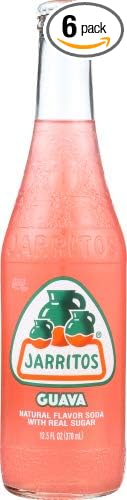 Jarritos Guava Soda 12.5 oz Glass Bottle Pack of 6