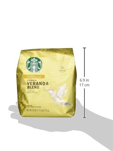 Starbucks Ground Coffee Starbucks Blonde Roast Coffee Veranda Blend 100% Arabica 1 bag (28 oz) (Pack of 2)
