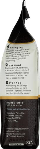 Don Francisco's Premium Vanilla Nut Medium Roast Ground Coffee - 100% Arabica Beans Perfect for Drip Pour Over and French Press - Carefully Sourced Family-Crafted Since 1870 (12 oz Bag)