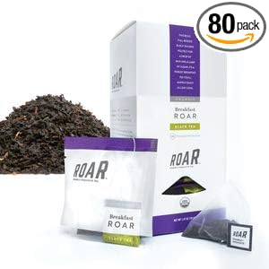 ROAR Organic Breakfast ROAR Black Tea Pyramid Bags 80 count (4 Boxes of 20 Bags Each)