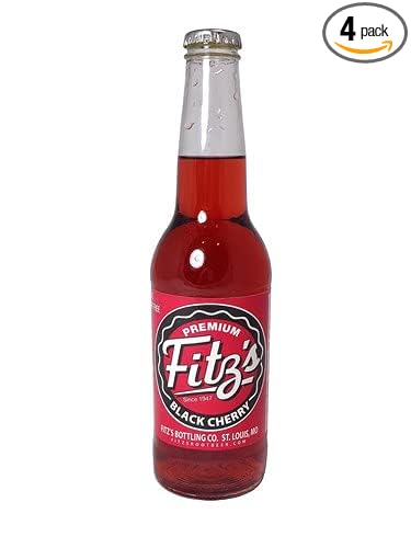 Premium Fitz's Black Cherry 12oz Glass Bottles (4 pack) Fitzs Soda pop Root Beer
