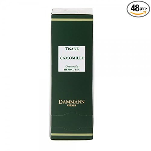 Dammann Frères - Herbal Tea Chamomile - 2 x boxes of 24 enveloped Cristal sachets (48 count / tea bags)