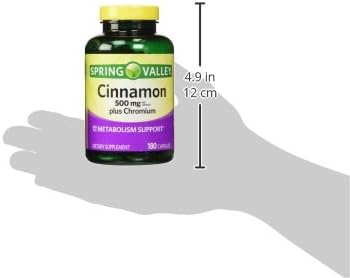 Spring Valley - Cinnamon 500mg Plus Chromium Twin Pack 2 Bottles of 180 Capsules