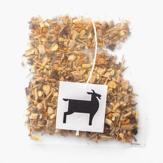 50 Bushwick Tea Ginger Turmeric Caffeine Free Tea Sachets | Organic Botanicals from Germany | Plastic Free Compostable Sachets
