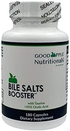 Bile Salts Booster | Supports Gallbladder/No Gallbladder | Ox Bile &amp Taurine Gallbladder Supplement | Gas &amp Bloating | Digestive Aid Especially fats | 180 Capsules - 110 mg