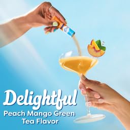 Crystal Light On The Go Peach Mango Green Tea Drink Mix 10-Packet Box (Pack of 8)