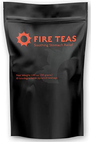 FIRE TEAS - Soothing Stomach Relief Herbal Tea- Irritable Bowel Diverticulitis &amp Abdominal Discomfort - Organic Fennel Peppermint Chamomile Ginger -