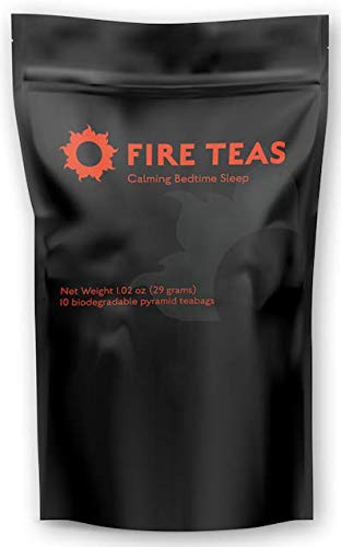 FIRE TEAS - Calming Sleep Tea - Organic Valerian Root Lemongrass Chamomile Cardamom Cinnamon Ginger - Bedtime Herbal Tea For a Good Night's Deep Sleep -