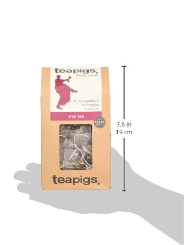 Teapigs Chai Tea Bags Made With Whole Leaves bold flavor natural ingredients (1 Pack of 50 Teabags)