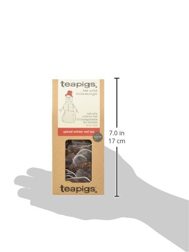 Teapigs Spiced Winter Red Tea Made With Whole Tea Leaves Natural Ingredients Non-GMO Caffeine-Free Festive Rooibos – 15 Count (Pack of 6) 1.3 oz