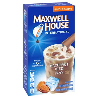 Maxwell House light_roast International Cafe Iced Hazelnut Latte Instant Coffee (3.42 oz Boxes Pack of 8)