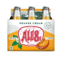 Ale 8 One Orange Cream Glass Bottles 12 Ounces Pack of 6 100% Kentucky Soft Drink