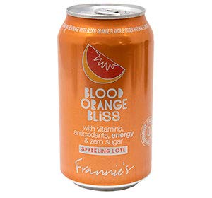 Frannie's Sparkling Beverage- Zero Calories &amp Sugar Aspertame Free: 8-Pack 12 fl. oz. Cans (Blood Orange Bliss)