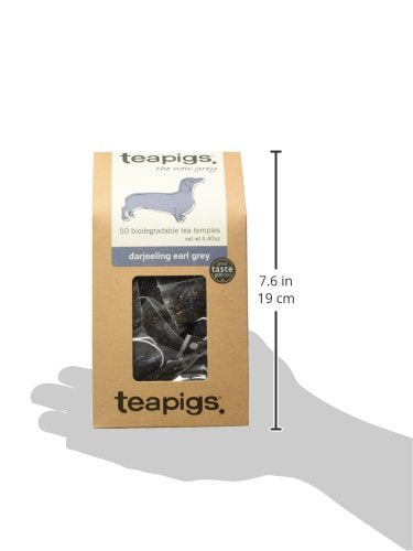Teapigs Darjeeling Earl Grey Tea Bags Made with Whole Leaves bold flavor natural ingredients (1 Pack of 50 Teabags)