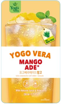 Yogo Vera Mango Ade Korean Drink Pouches – Authentic Korean Convenience Store Beverage with Sweet Mango Flavor Refreshing Juice Pouch (10 Pack)