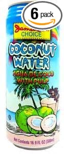 Coconut Water with Pulp by Jamaican Choice(6-Pack) 16.9 fl.oz