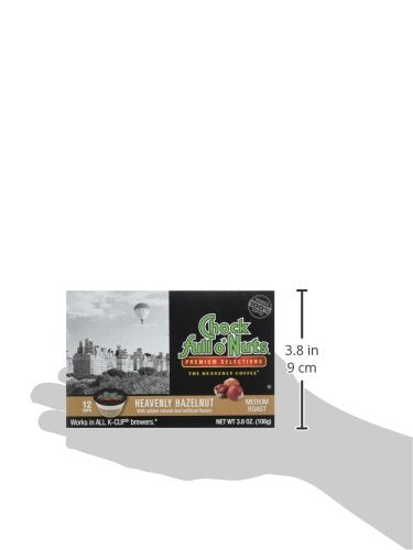 Chock Full o’Nuts Heavenly Hazelnut Roast Medium Roast K-Cups Flavored to Perfection with a Great Hazelnut Taste - Compatible with Keurig Pods K-Cup Brewers (1 Pack of 12 Single-Serve Cups)