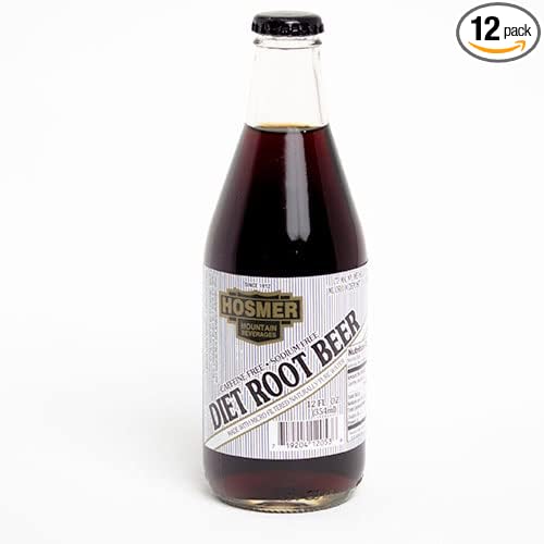 Hosmer Mountain DIET Root Beer- 12 oz (12 Glass Bottles) 12 Pack
