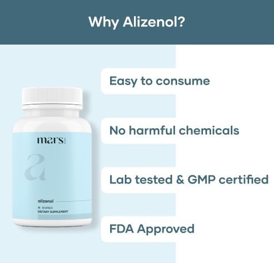 mars by GHC Alizenol Capsules Powered by Tongkat Ali Moringa Lions Mane | Pack of 1 | 60 Capsules