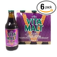 Vitamalt Plus Acai Non-Alcoholic Malt Beverage 11.2oz 6 bottles