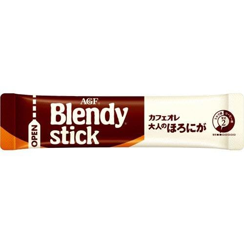 Japanese Instant Coffee – Blendy Stick Café au Lait Bitter Rich 100 Sticks – Mature Deep Roast Flavor – Smooth &amp Creamy Instant Coffee Mix – Made in Japan
