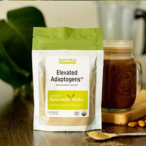 Banyan Botanicals Elevated Adaptogens – Organic Superfood Powder with Moringa Ashwagandha &amp Tulsi – Caffeine-Free Superfood Blend for Herbal Stress Relief* – 2.5oz – Non GMO Sustainably Sourced V