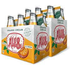 Ale 8 One Orange Cream Glass Bottles 12 Ounces Pack of 6 100% Kentucky Soft Drink