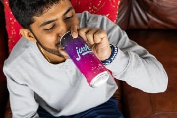 Juvee Rejuvenating Energy Drink – 12 oz Cans (12-Pack) – Sugar Free 128mg Natural Caffeine per Can Zero Sugar Low Calorie Clean Energy &amp Focus Support for All-Day Performance (Galactic Berry)
