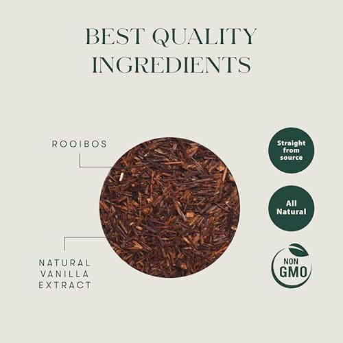 Luxmi Estates Rooibos Vanilla Organic Rooibos Tea (50 Tea Bags) Caffeine Free Tea Bags Herbal Tea