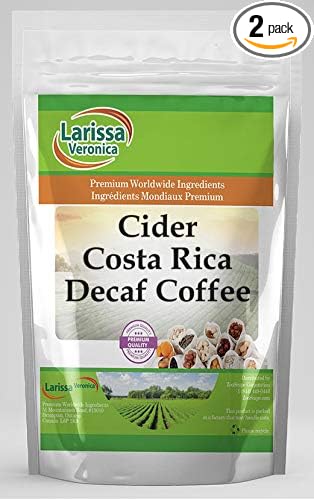 Cider Costa Rica Decaf Coffee (Gourmet Naturally Flavored Whole Coffee Beans) (8 oz ZIN: 549697) - 2 Pack