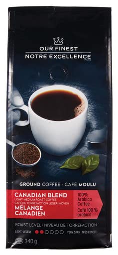 Our Finest Canadian Blend Light-Medium Roast Coffee 340g/12oz. (Imported from Canada)