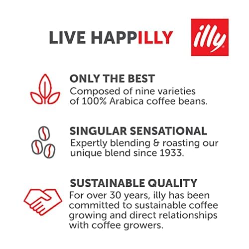 illy Intenso Espresso Ground Coffee Dark Roast Robust and Full Flavored With Notes of Deep Cocoa All-Natural No Preservatives 4.4oz (Pack of 3)