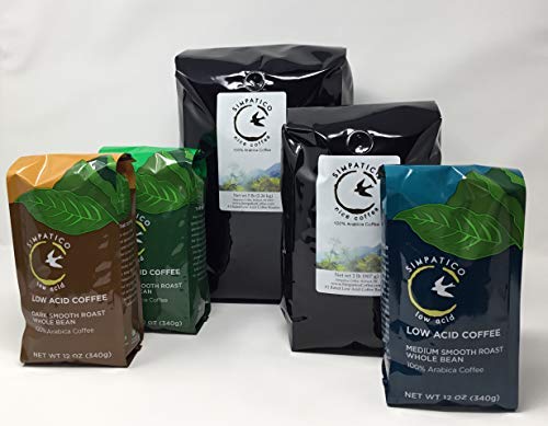 Simpatico Low Acid Coffee - Regular - Organic Dark - Ground (5 pound bag)